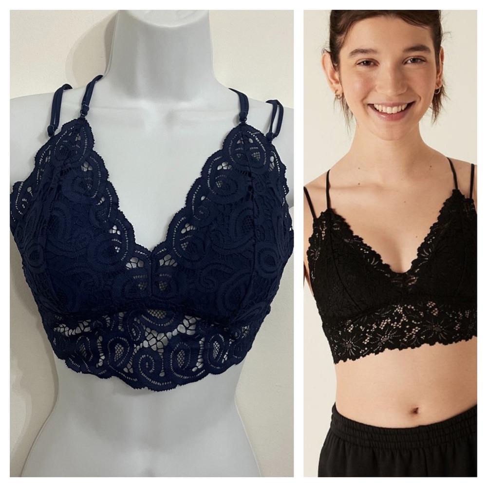 Navy Lace Bralette by Pink Victoria’s Secret is like new Size small